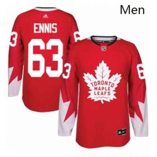 Mens Adidas Toronto Maple Leafs 63 Tyler Ennis Authentic Red Alternate NHL Jersey